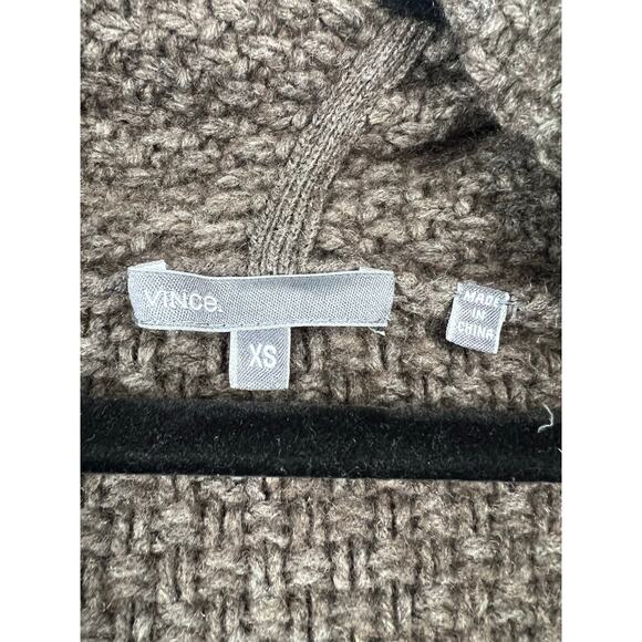 Vince Yak and Wool Blend Brown Short Sleeve Cardigan XS - Picture 4 of 5
